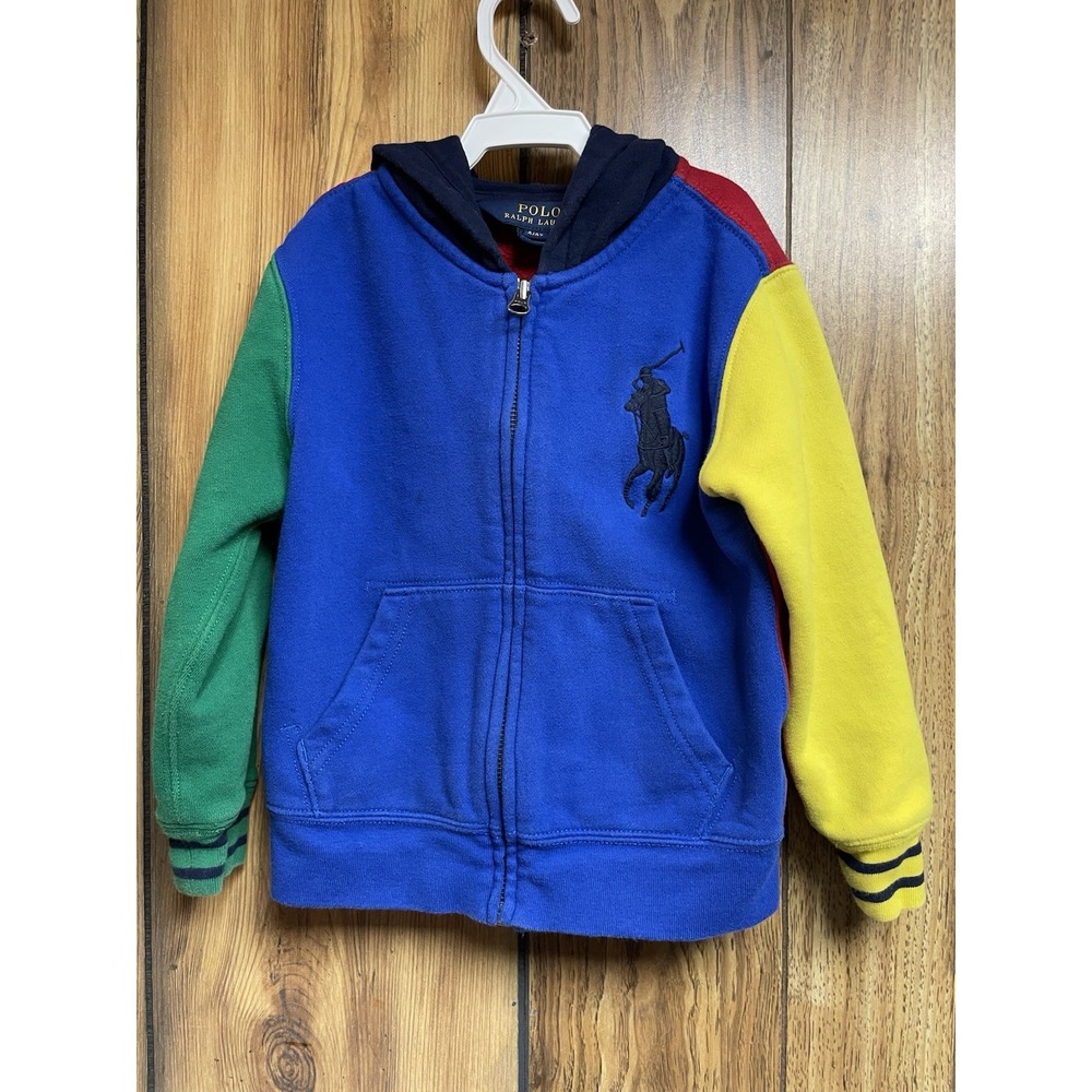 Polo Ralph Lauren Kids Zip Hoodie 4T Big‎ Pony Green Red Navy Yellow Sweatshirt
